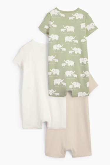 Unisexe - Lot de 3 - éléphant - pyjama pour bébé - beige clair