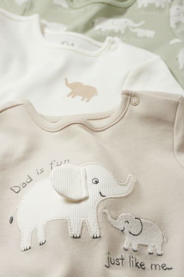 Unisexe - Lot de 3 - éléphant - pyjama pour bébé - beige clair