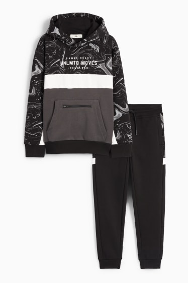 Enfants garçons - Gaming - ensemble - sweat à capuche et pantalon de jogging - 2 pièces - noir