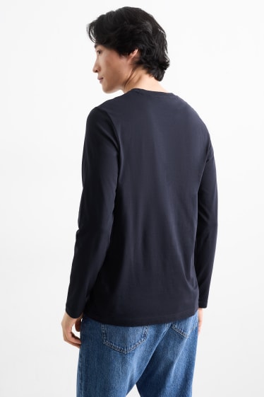 Hombre - Camiseta de manga larga - azul oscuro