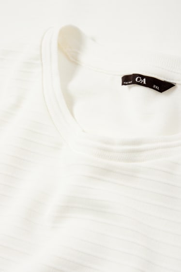 Herren - T-Shirt - strukturiert - cremeweiß
