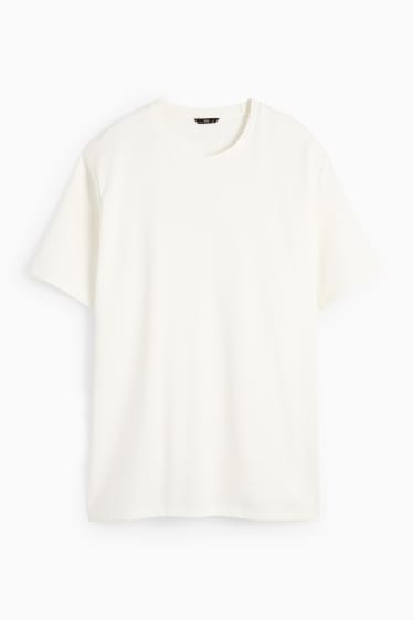 Herren - T-Shirt - strukturiert - cremeweiß