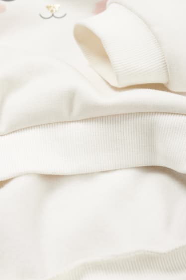 Kinderen: meisjes - Haas - sweatshirt - crèmekleurig