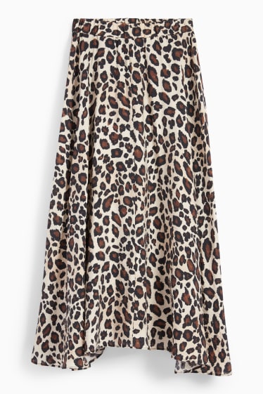 Women - Skirt - leopard print - brown