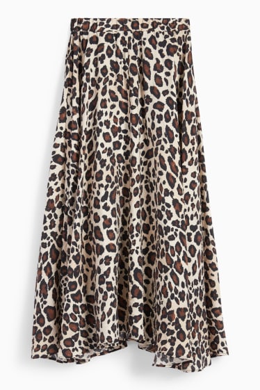 Women - Skirt - leopard print - brown