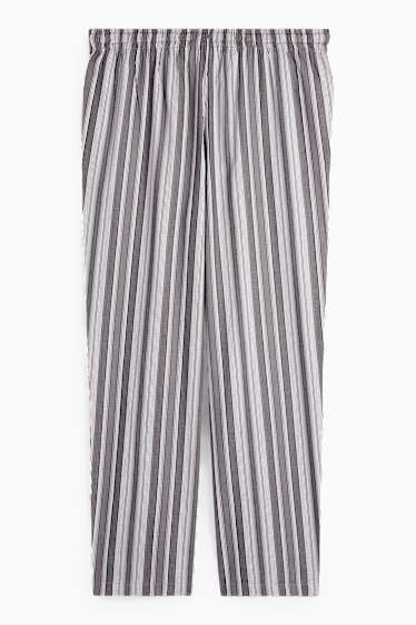 Uomo - Pantaloni pigiama - a righe - grigio