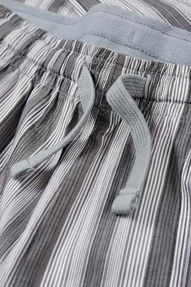 Uomo - Pantaloni pigiama - a righe - grigio