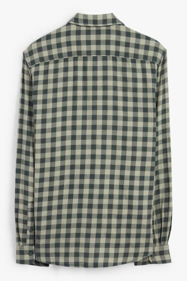 Uomo - Camicia - regular fit - collo all'italiana - a quadretti - verde