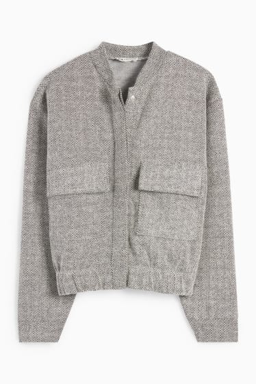 Kinderen: meisjes - Blouson - met patroon - donkergrijs