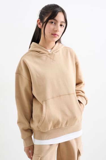 Enfants filles - Sweat à capuche - beige