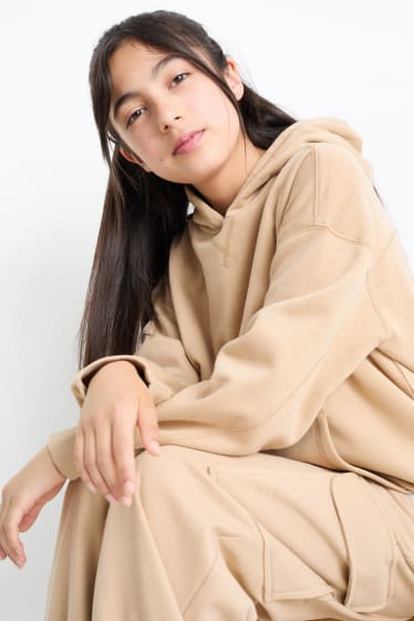 Enfants filles - Sweat à capuche - beige