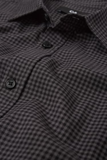 Men - Shirt - regular fit - kent collar - check - gray