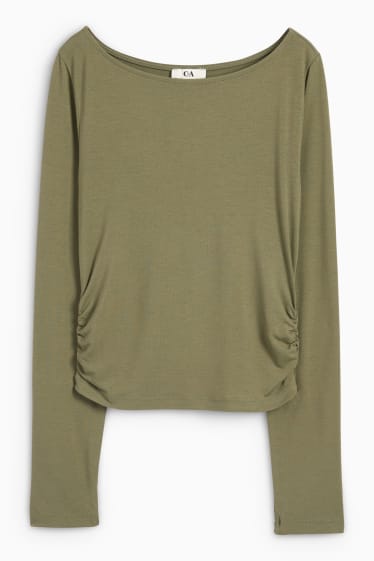 Damen - Langarmshirt - dunkelgrün