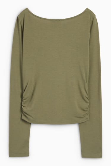 Damen - Langarmshirt - dunkelgrün