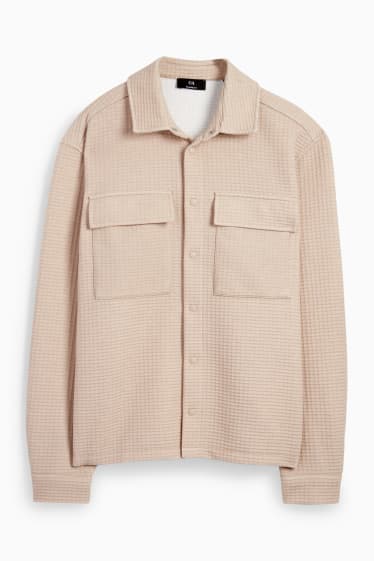 Hommes - Veste-chemise - texturée - beige