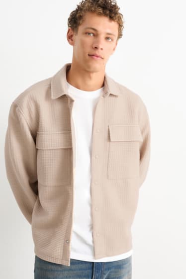 Hommes - Veste-chemise - texturée - beige