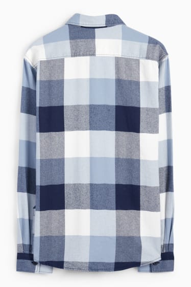 Men - Shirt - regular fit - kent collar - check - blue