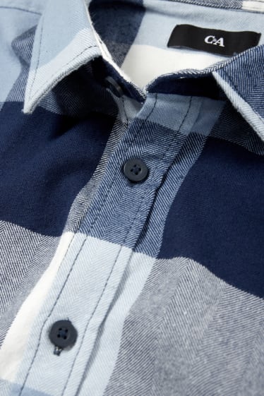 Men - Shirt - regular fit - kent collar - check - blue