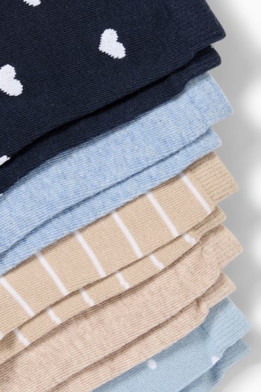 Enfants filles - Lot de 5 paires - chaussettes - bleu  / beige