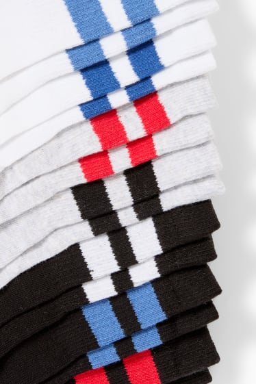 Niños - Pack de 7 - calcetines de tenis - negro / blanco