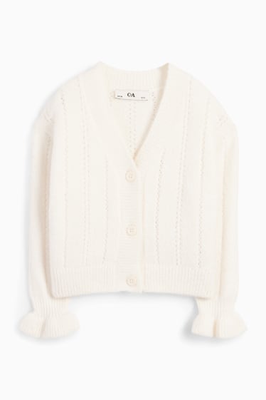 Enfants filles - Gilet en maille - crème