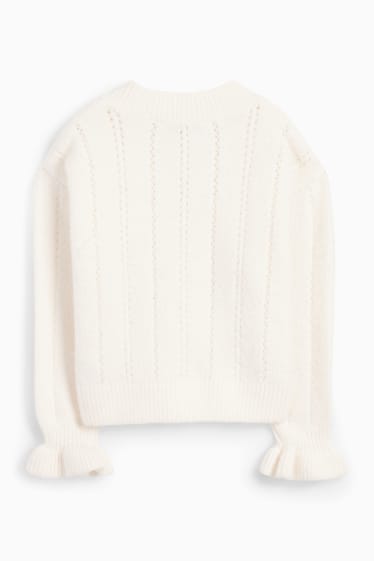 Enfants filles - Gilet en maille - crème