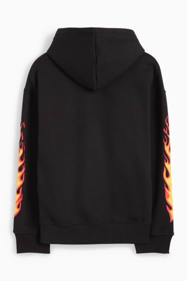 Kinder Jungen - Flammen - Hoodie - schwarz