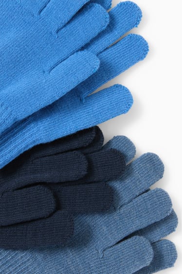 Children Boys - Multipack of 3 - knitted gloves - blue