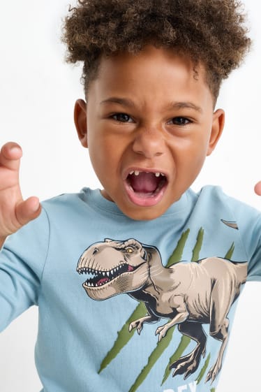 Dzieci chłopcy - Wielopak, 3 szt. - Jurassic World - koszulka z długim rękawem - niebieski