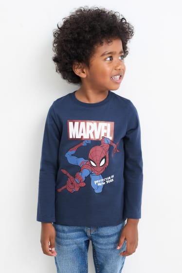 Kinder Jungen - Multipack 3er - Spider-Man - Langarmshirt - rot / blau