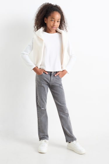 Kinder Mädchen - Straight Jeans - jeansgrau
