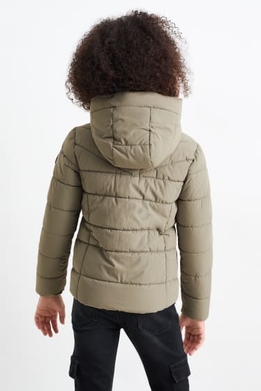 Enfants filles - Doudoune à capuche - déperlante - vert