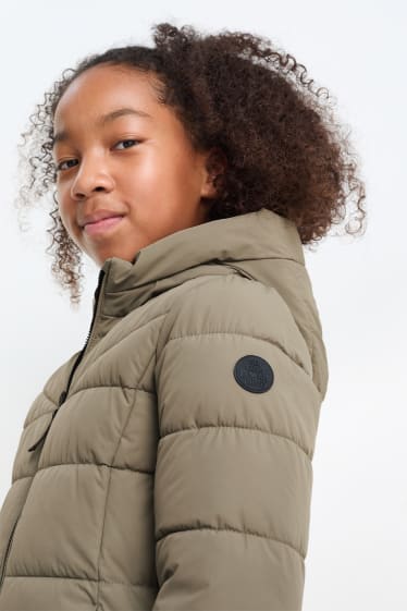 Enfants filles - Doudoune à capuche - déperlante - vert