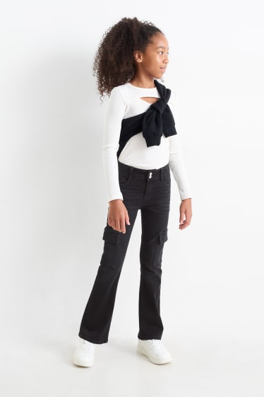 Niños: niñas - Flared jeans - LYCRA® - negro