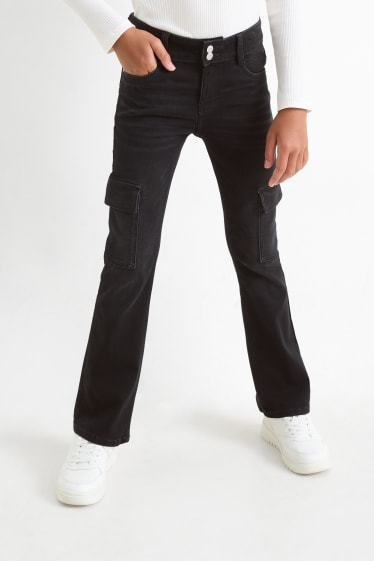 Niños: niñas - Flared jeans - LYCRA® - negro