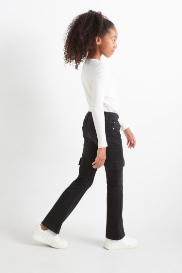 Niños: niñas - Flared jeans - LYCRA® - negro