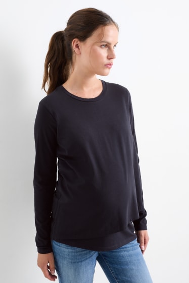 Damen - Still-Langarmshirt - dunkelblau