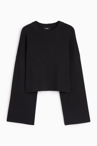Women - Cropped jumper - black