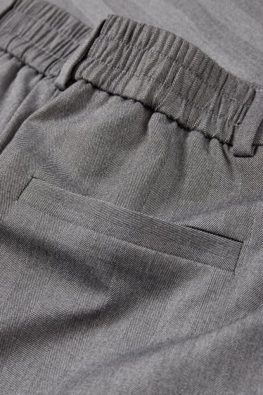 Kobiety - Spodnie materiałowe - wysoki stan - wide leg - w paski - szary