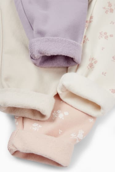 Bébés filles - Lot de 4 - petites fleurs - leggings chauds pour bébé - violet