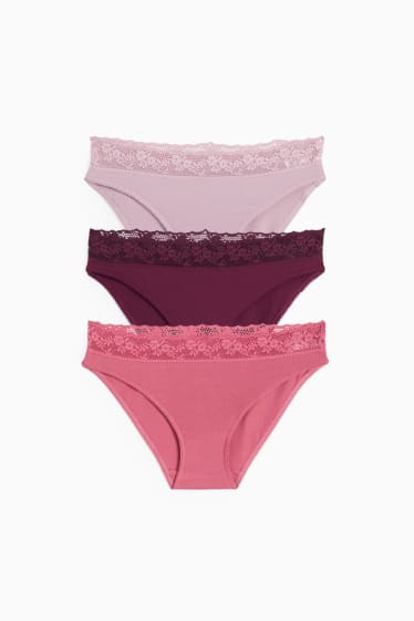 Damen - Multipack 3er - Slip - hellviolett