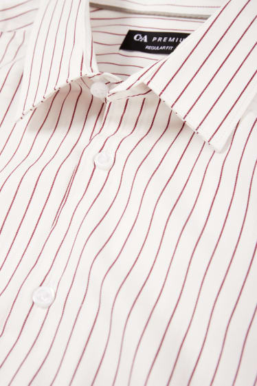 Uomo - Camicia - regular fit - collo all'italiana - a righe - bianco