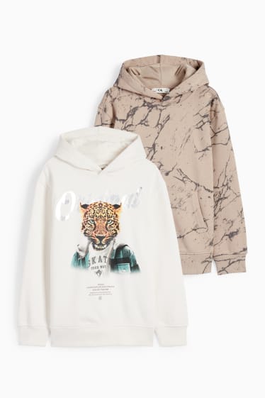 Kinder Jungen - Multipack 2er - Tiger - Hoodie - cremeweiß