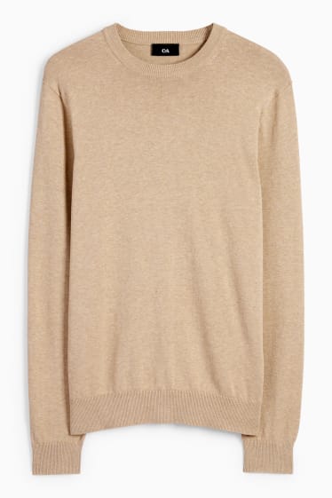 Herren - Feinstrick-Pullover - beige