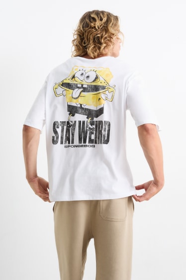 Herren - Oversized-T-Shirt - SpongeBob Schwammkopf - cremeweiß