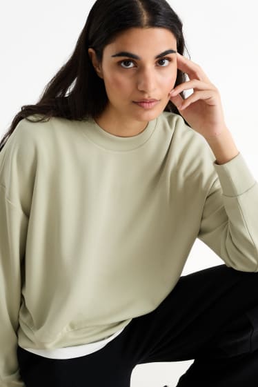 Femei - Bluză de molton basic - verde deschis