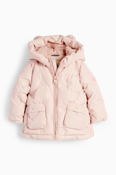 Baby Mädchen - Baby-Steppjacke mit Kapuze - rosa