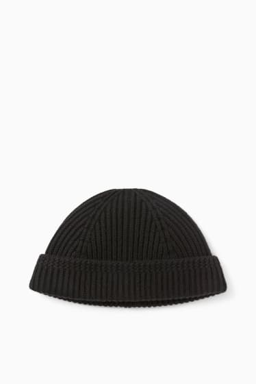Men - Beanie - wool blend - black