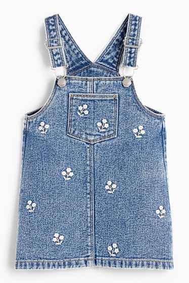 Baby Mädchen - Blümchen - Baby-Outfit - 2 teilig - jeansblau
