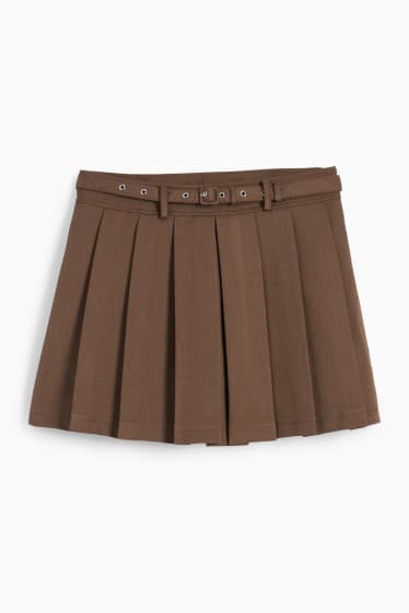 Damen - Skort mit Gürtel - braun